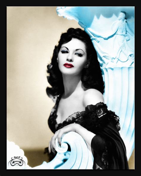 yvonne decarlo colorized portrait 1940s hairstyles hollywood glam yvonne de carlo