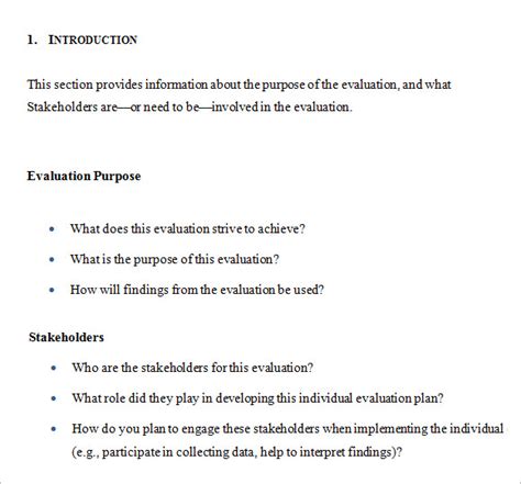 Free 7 Evaluation Plan Templates In Ms Word Pdf