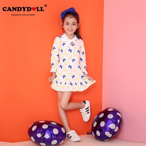 Candydoll Children Baby Girls Dresses Cotton Long Sleeve Girls Clothes