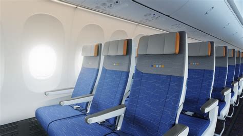 Салон эконом класса самолёта Boeing 737 Max 8 авиакомпании Flydubai