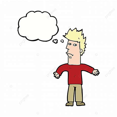 Comic Thought Bubble Vector Png Images Cartoon Confused Man With