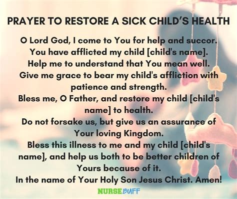 8 Miracle Prayers For A Sick Child Nursebuff Miracleprayers