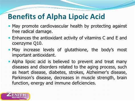Alpha Lipoic Acid Supplement Benefits Brain Mind Article