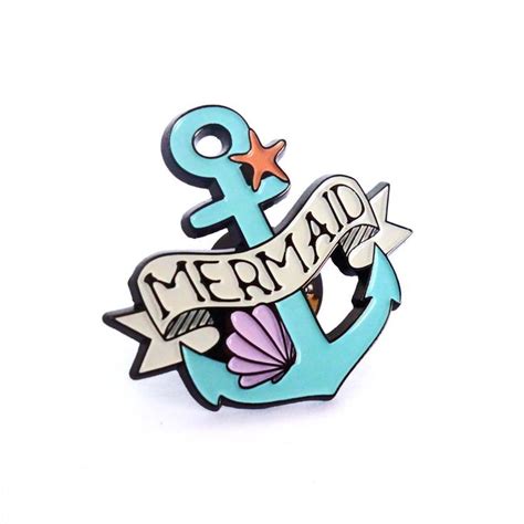 Mermaid Pin Badge Mermaid Pin Enamel Pins Badge
