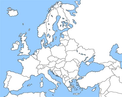 Europe Map Blank No Borders Blank Map Of Europe 2015 By Xgeograd On