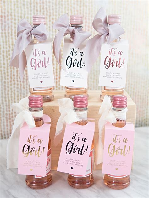 Baby shower party supplies, baby shower decorations, baby shower favors. These DIY Baby Shower Mini-Wine Favors Are Just TOO Cute!