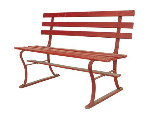 American Country Outdoor Red Bench