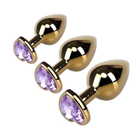 golden butt plug heart shape crystal anal plug with jewel small medium large buy vibrator sex