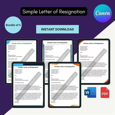 Simple Resignation Letter Sample Template In Pdf And Word In 2022