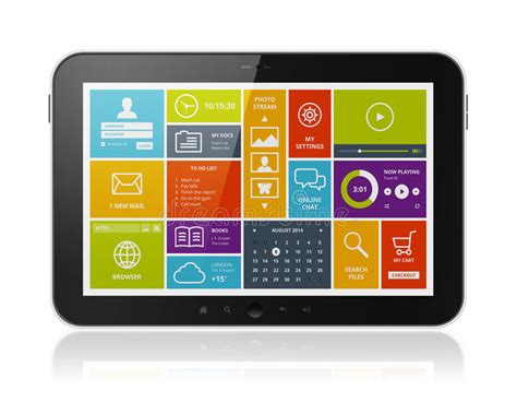 The user interface allows the user to communicate with the operating system. Digital Tablet With Modern UI Stock Illustration ...