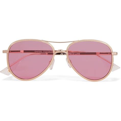 Le Specs Empire Aviator Style Rose Gold Tone Sunglasses 120 Liked On