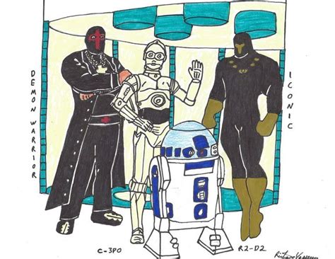 C 3po And R2 D2 With The Demon Warrior Aka Paul Dale Roberts And Iconic