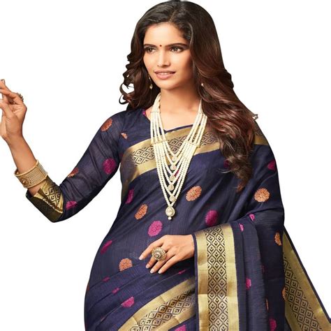 dark navy blue embroidered kanchipuram silk saree with blouse shree fashionistaa 2502488