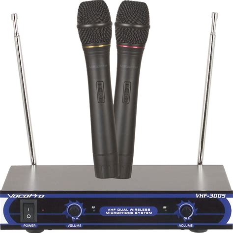VocoPro VHF-3005 Dual Channel VHF Wireless Microphone VHF-3005-4