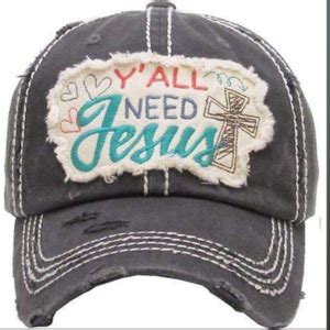 Y All Need Jesus Distressed Ball Cap Trucker Cap Ball Cap Cap