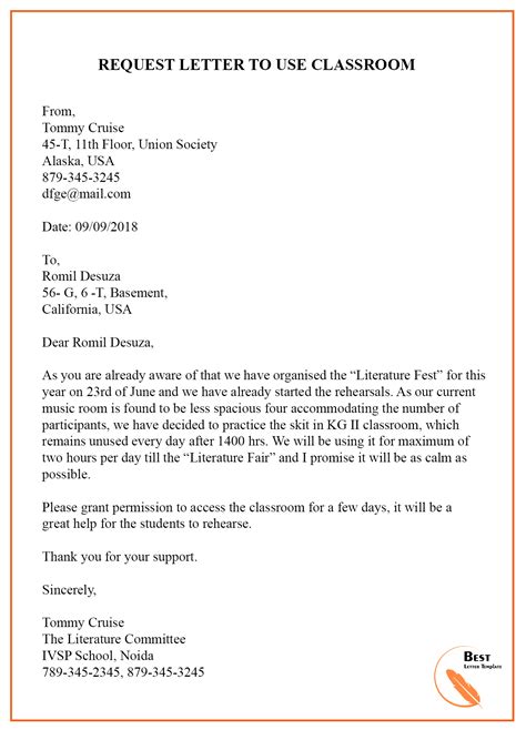 Request Letter Template For Permission Format Sample And Example 2022