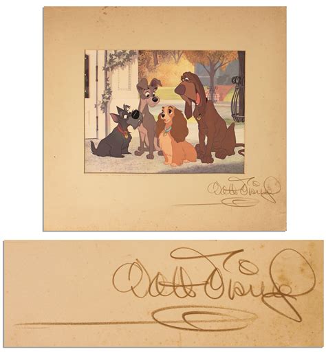Lot Detail Walt Disney Signed Reproduction Cel Of Lady And The