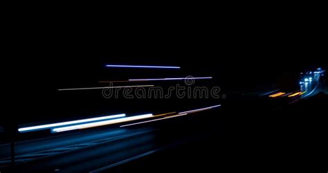 Abstract Red Car Lights At Night Long Exposure Stock Photo Image Of