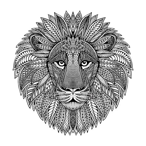 Zentangle Lion Coloring Pages