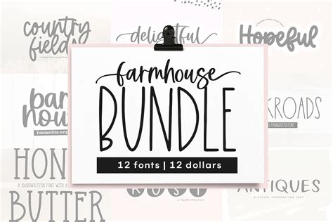 Farmhouse Font Bundle Part Two Script Fonts Creative Market