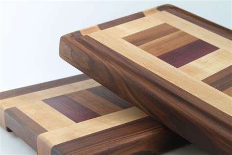 Handcrafted Wood Cutting Board Edge Grain Cherry Maple