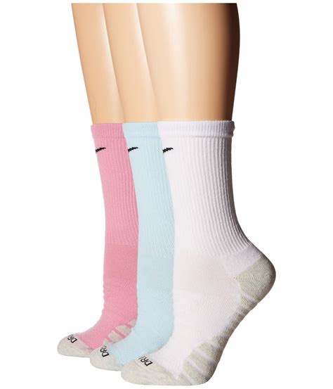 Lyst Nike Dry Cushion Crew Training Socks 3 Pair Pack Carbon Heather Anthracite Vivid Pink