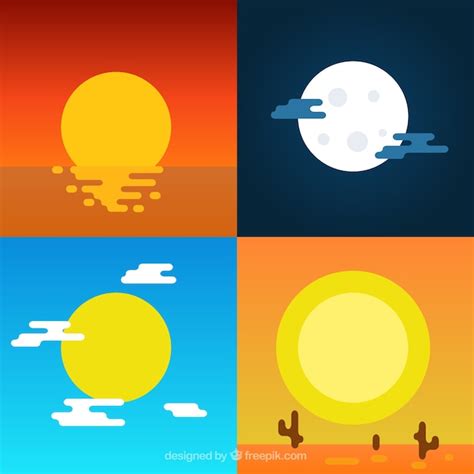 Cute Sun And Moon Icons Vector Free Download