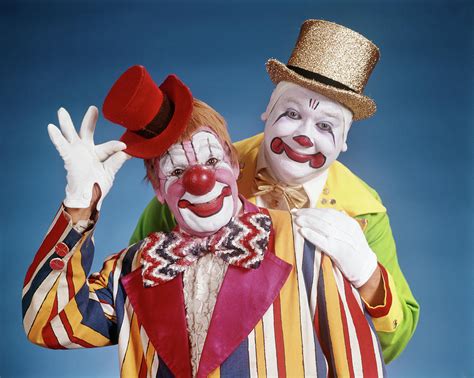 1970s Portrait Of Two Smiling Clowns Photograph By Vintage Images