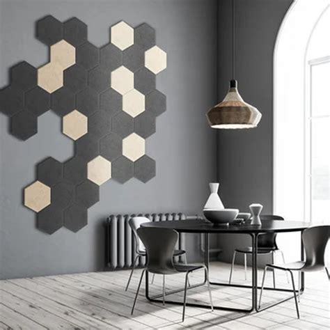 Self Adhesive Hexagon Polyester Fiber Sound Absorbing Panel Hexagon Pet