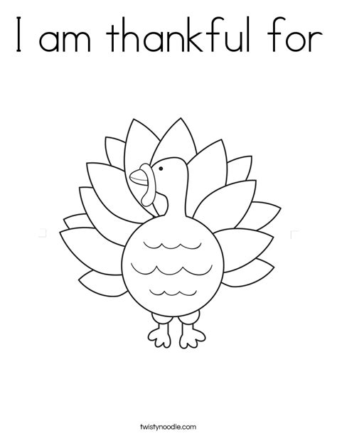 I am thankful for Coloring Page - Twisty Noodle