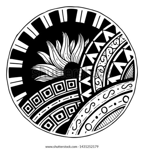 Polynesian Tattoo Design Black White Image Vectorielle De Stock