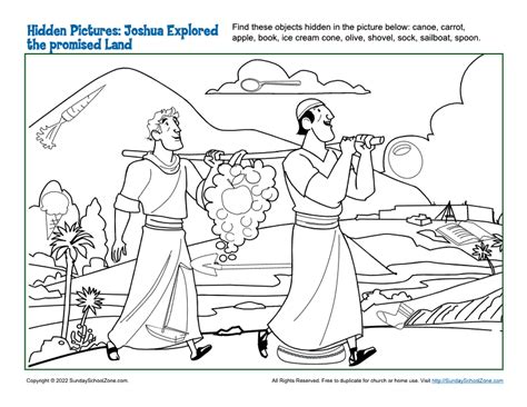 Joshua And The Promised Land Coloring Page Divyajanan
