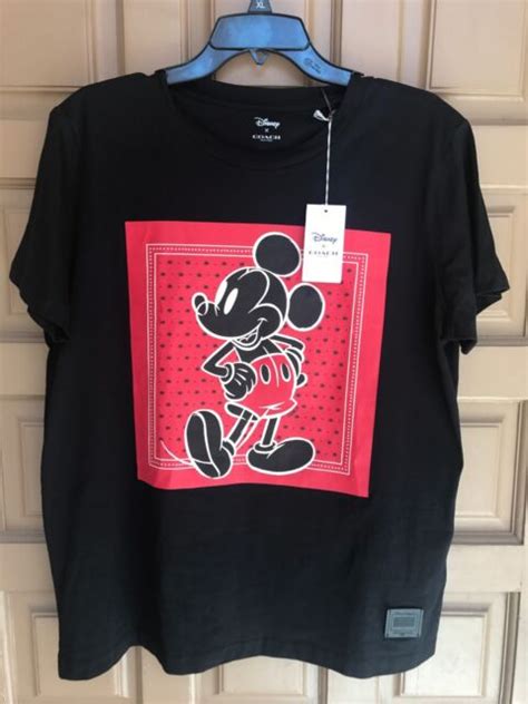 Coach Disney X Mickey Mouse Black T Shirt Size Large Nwt Ebay