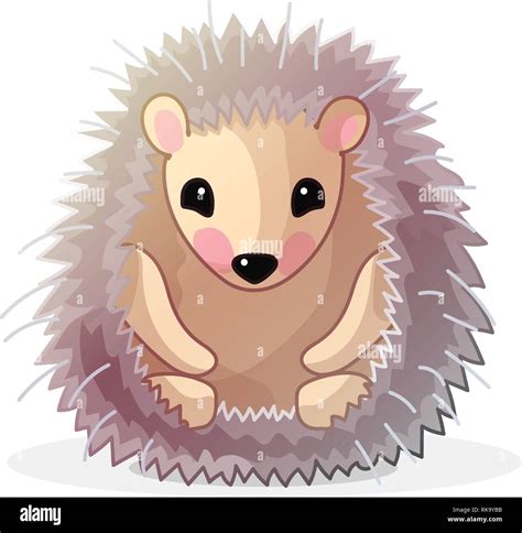 Vector Cartoon Animal Clipart Cute Hedgehog Stock Vector Image And Art