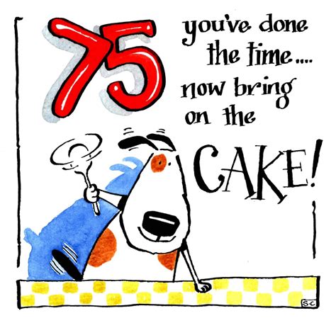 Humorous Cat 75th Birthday Card