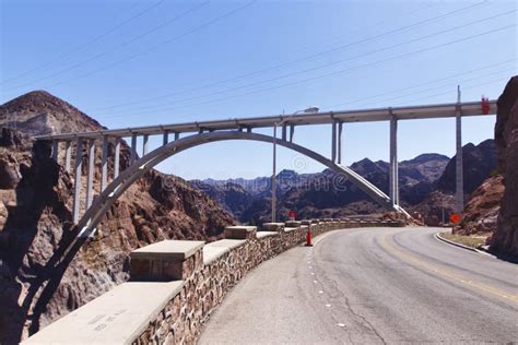 Hoover Dam Bypass Bridge Stock Image Image Of Span Mountain 16027499