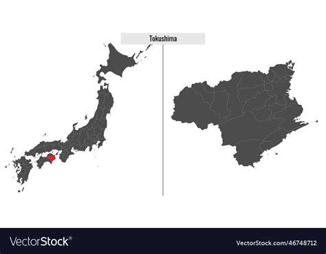 Map Of Tokushima Prefecture Japan Royalty Free Vector Image