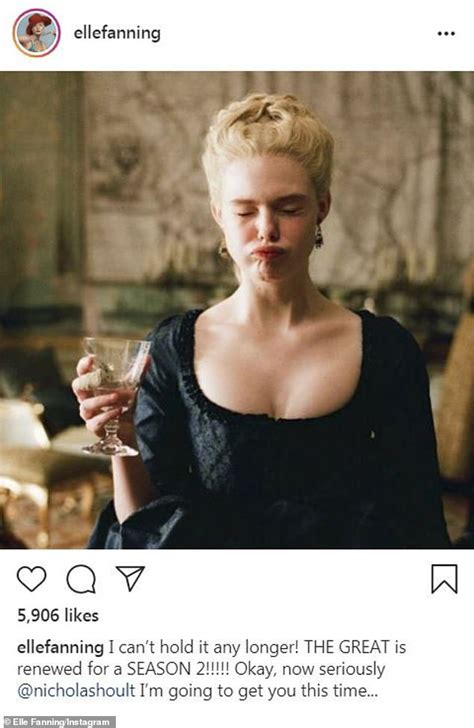 Elle Fanning Shares A Funny Snap As She Announces Hulu Series The Great Is Renewed For Season 2