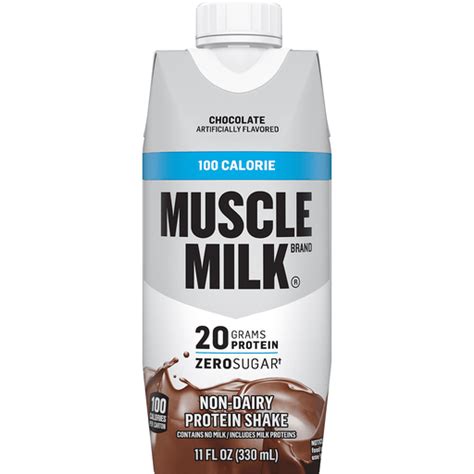 Muscle Zero Sugar Milk Non Dairy Protein Shake Chocolate Artificially