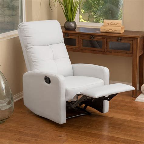 Faux leather/wood legs frame material: Finding The Best Small Leather Recliners | Best Recliners