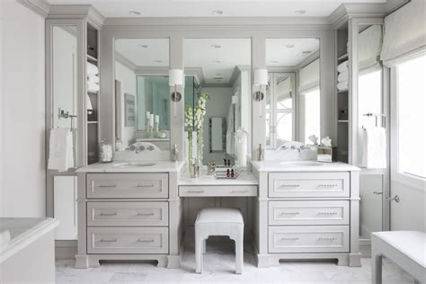 Single Sink Vanity With Makeup Area Traditional Bathroom With Bathroom