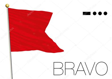 Bravo Bandera Señal Marítima Internacional — Vector De Stock © Frizio