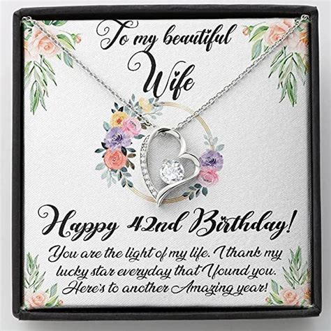 Happy 42nd Birthday Necklace For Wife 42th Birthday Ts For Women