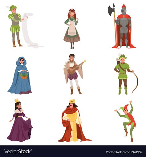 Medieval People Characters Of European Middle Ages