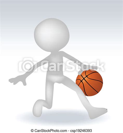 3d Human Basketball Player With Ball On White Background Canstock