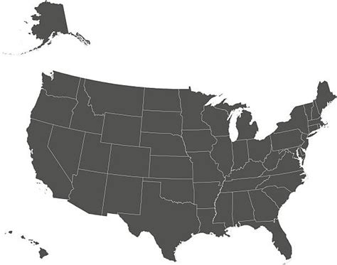 Black And White Map Of United States Illustrations Royalty Free Vector