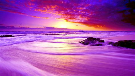 1600x900 Purple Beach Sunset 4k Wallpaper1600x900 Resolution Hd 4k