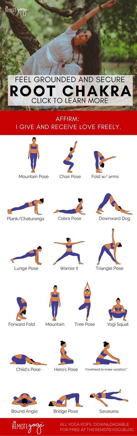 Yoga For Root Chakra Free Printable Pdf Easy Yoga Workouts Yoga