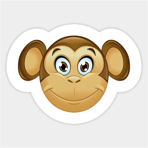 Monkey Emoji Emoticon Monkey Sticker Teepublic Uk