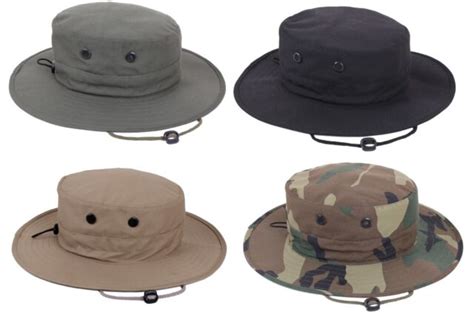 Adjustable Boonie Hat Lightweight Vented Bucket Bush Hat Od Black